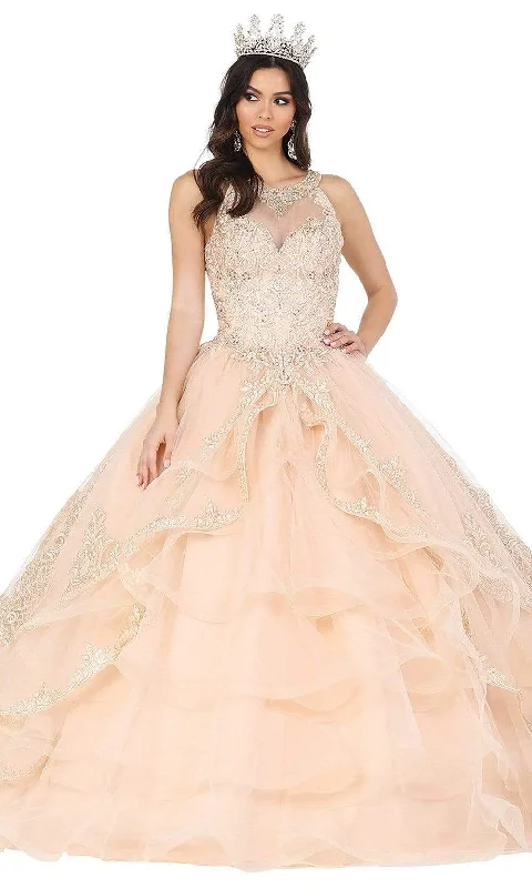 Seasonal Clearance Dancing Queen - 1540 Embellished Halter Neck Ballgown