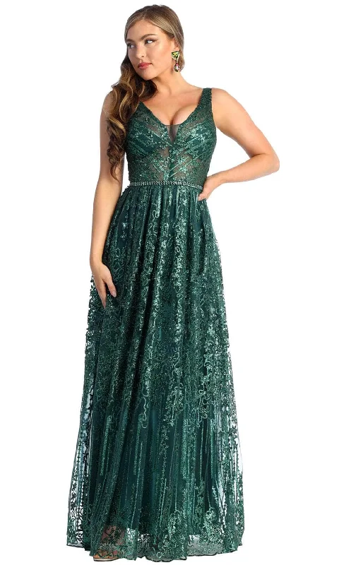 Low Prices May Queen RQ7948 - Embroidered Illusion Bodice Dress