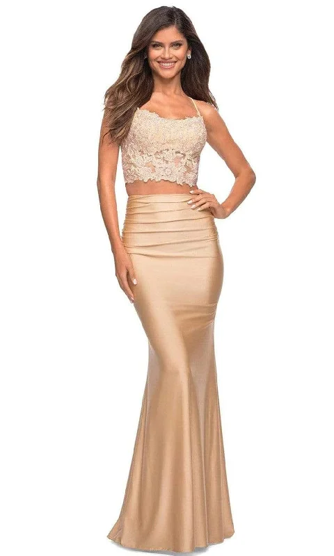 Low Prices La Femme - 30751 Satin Two Piece Embroidered Gown