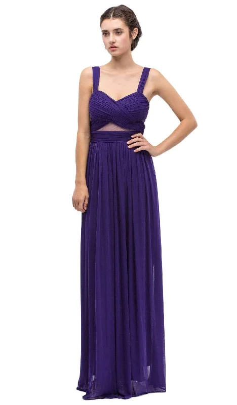 Limited Availability Eureka Fashion - 5101 Illusion Cutout Ruched Jersey Dress