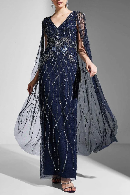 Limited Time Discount Adrianna Papell AP1E210623 - Sheer Long Cape Evening Dress