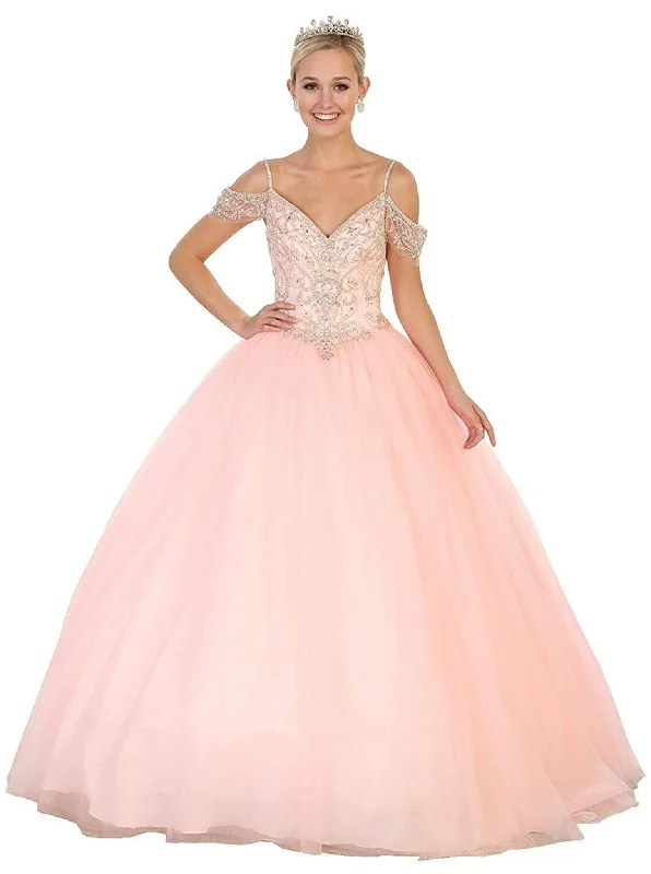 Deal Explosion May Queen - LK96 Embellished V-neck Quinceanera Ballgown