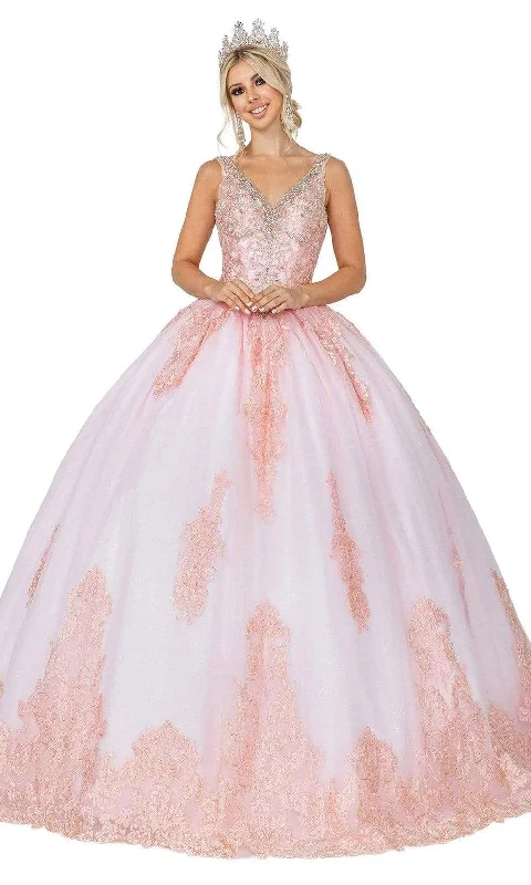 Exclusive Savings Dancing Queen - 1588 Embellished V Neck Ballgown