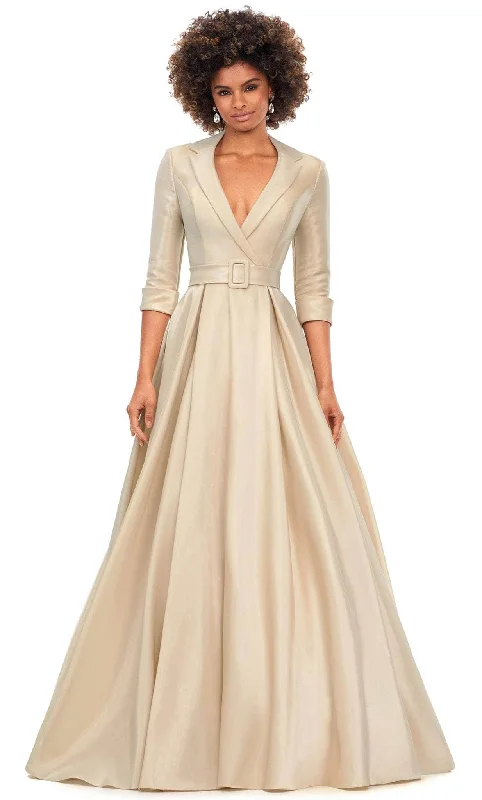Massive Deals Ashley Lauren 11326 - Satin V-Neck Ballgown