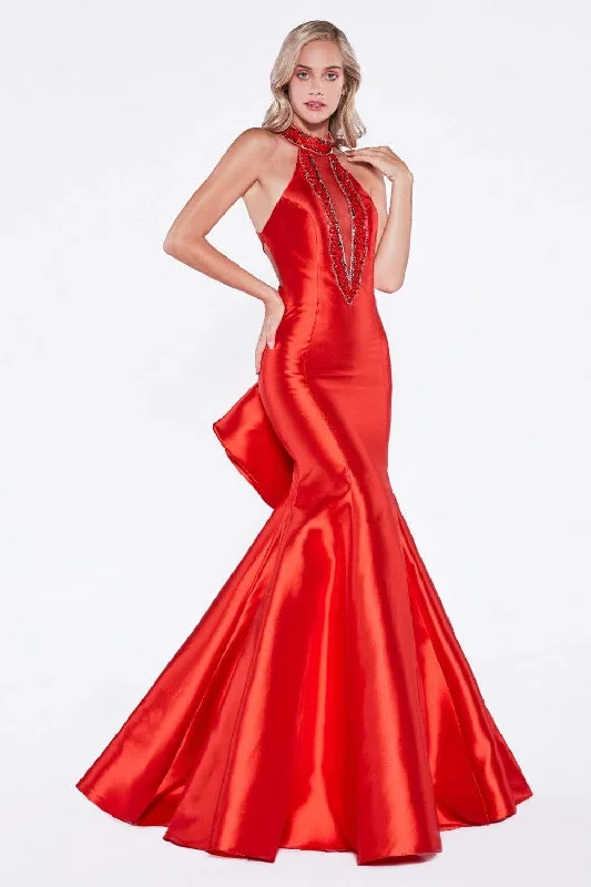 Can't Miss Cinderella Divine - 72046 High Halter Fitted Mermaid Gown
