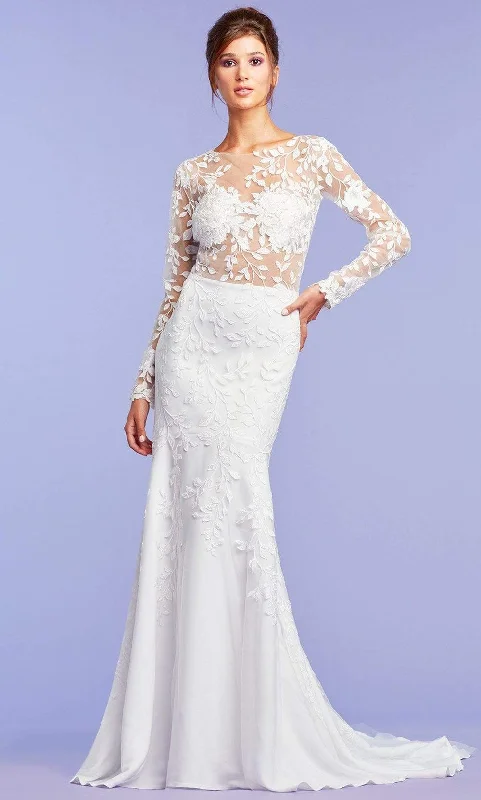 Fantastic Offers Tadashi Shoji - Holden Long-Sleeve Illusion Gown