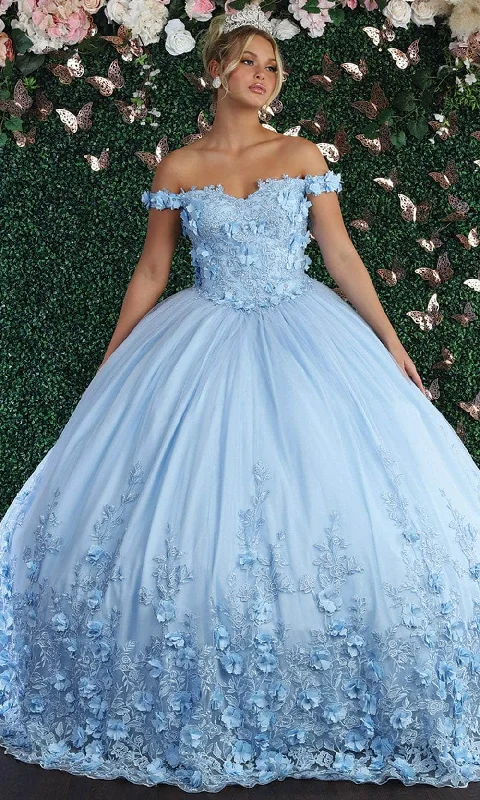 Sneak Peek Sale May Queen LK158 - 3D Florals Off Shoulder Ball gown
