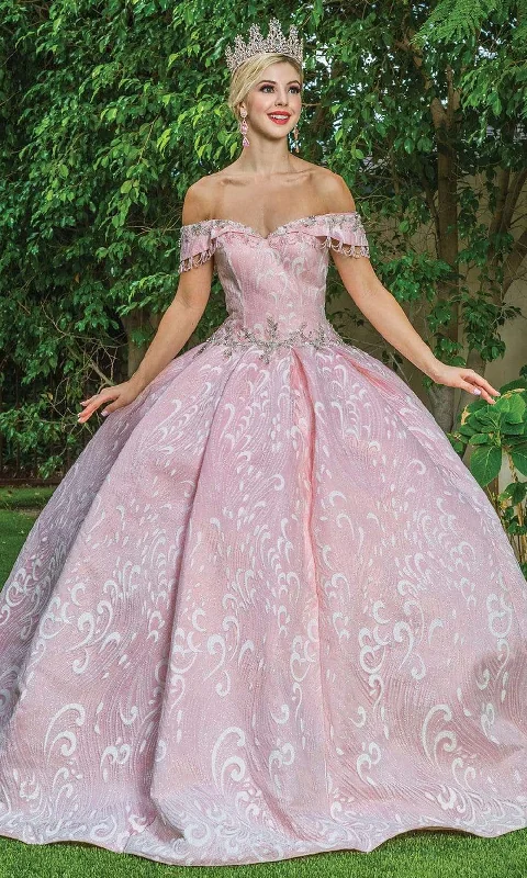 Early Bird Discount Dancing Queen - 1602 Off Shoulder Lace Ornate Gown