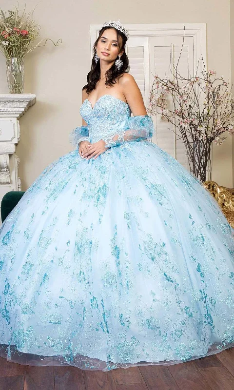 Limited Time Elizabeth K - GL1944 Embroidered Sweetheart Gown With Detached Sleeves