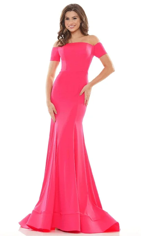 Referral Discount Colors Dress - 2674 Short Sleeve Off Shoulder Gown