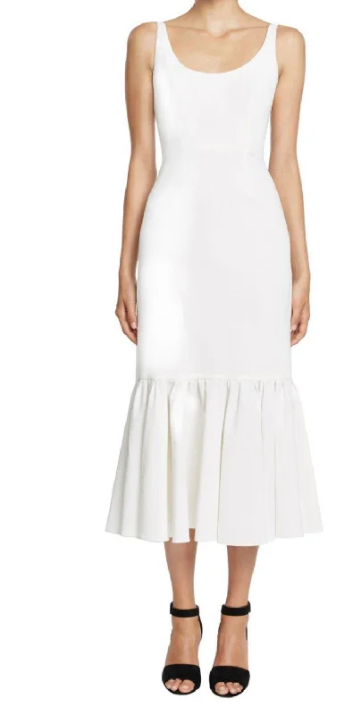 Limited Time Offer Other Jill Jill Stuart Women's White Solid Fitted Ruffle