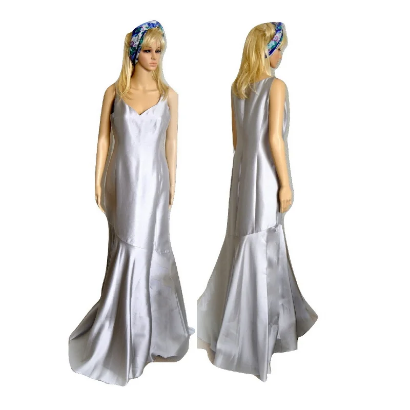 Fantastic Deals Other Teri Jon Platinum Silk Gown