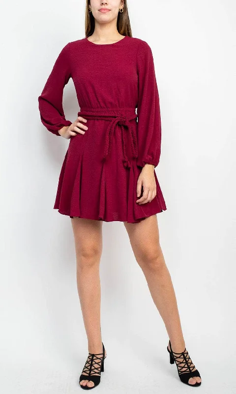 Amazing Deals Sage Collective SU05D02 - Bishop Sleeve Twill Cocktail Dress