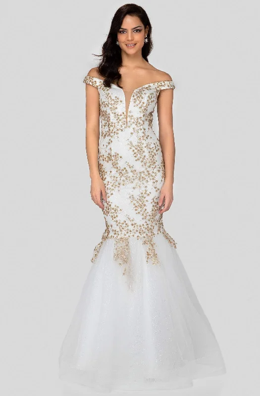 Steals and Deals Terani Couture - 1911P8646 3D Vine Embellished Mermaid Gown