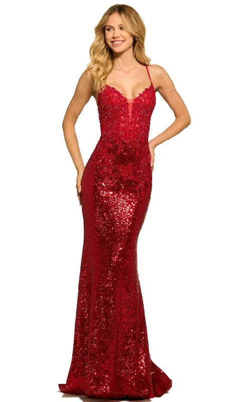 Value Deals Sherri Hill 55524 - Lace Bod Sequined Trumpet Evening Dress