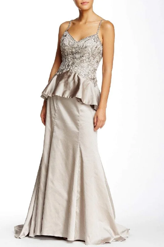 Daily Specials Sue Wong - Embroidered Peplum Satin Dress W5234