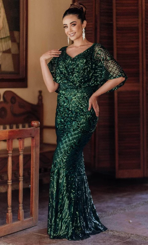Savings Galore Terani Couture 232M1516 - Sequin Lace Sheath Evening Gown
