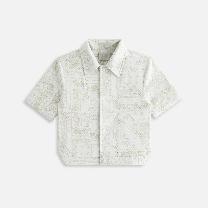 Price Cut Kith Kids Paisley Woodpoint Shirt - Sandrift