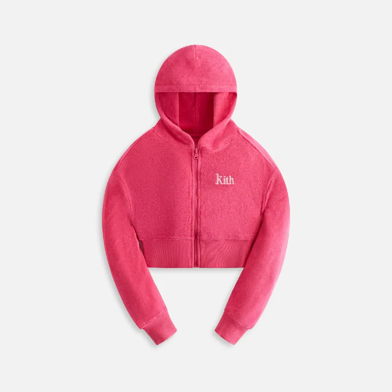 YEAR-End Sale Kith Kids Terry Cropped Fallon Hoodie - Azalea