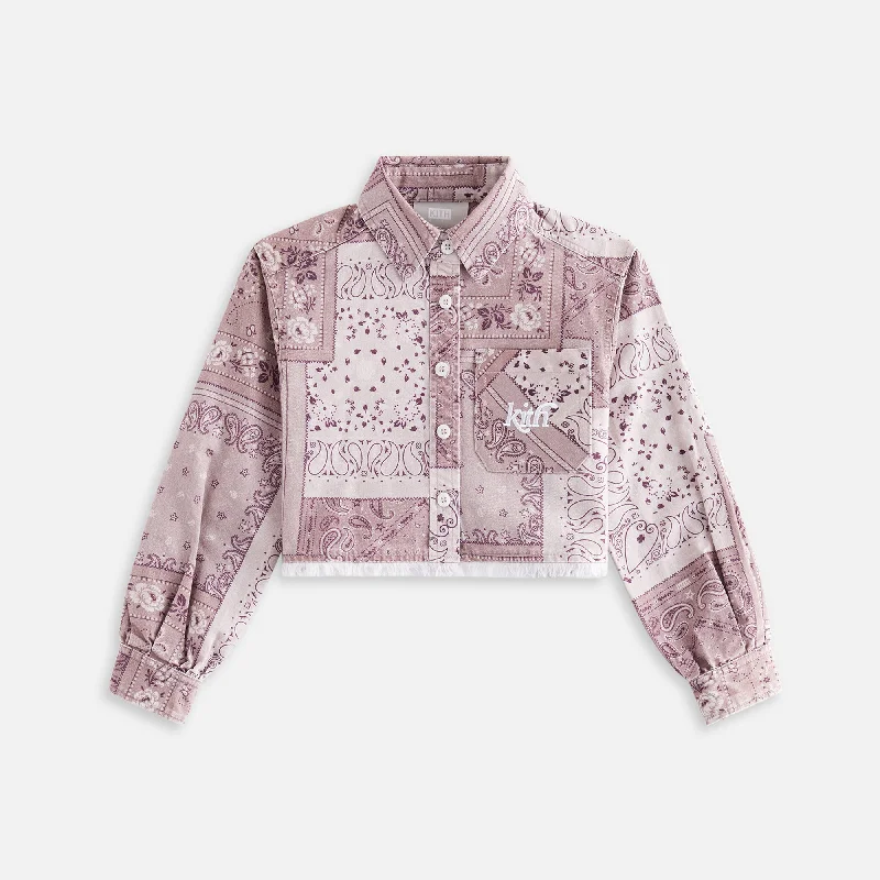 Hurry In Kith Kids Cropped Berkley Shirt - Dusty Mauve