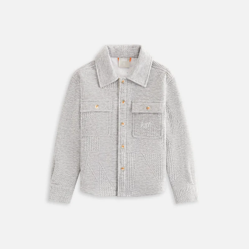 Deep Discounts Kith Kids Quilted Knit Apollo Shirt - Heather Grey