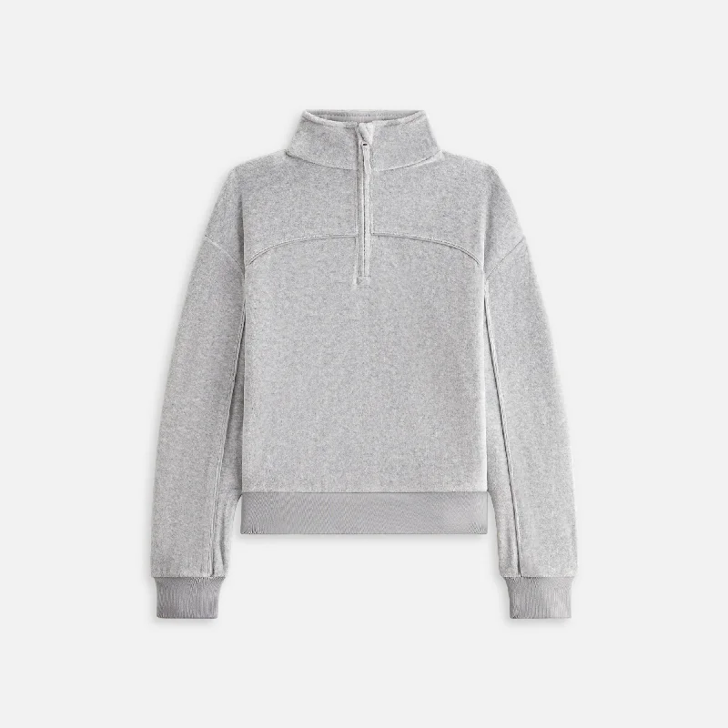 Crazy Deals Kith Kids Velour Hunter Quarter Zip - Heather Grey