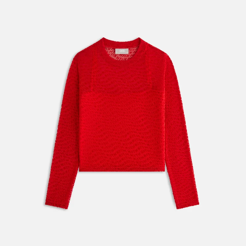 Anniversary Sale Kith Kids Wavy Monogram Mesh Top - Cinnabar