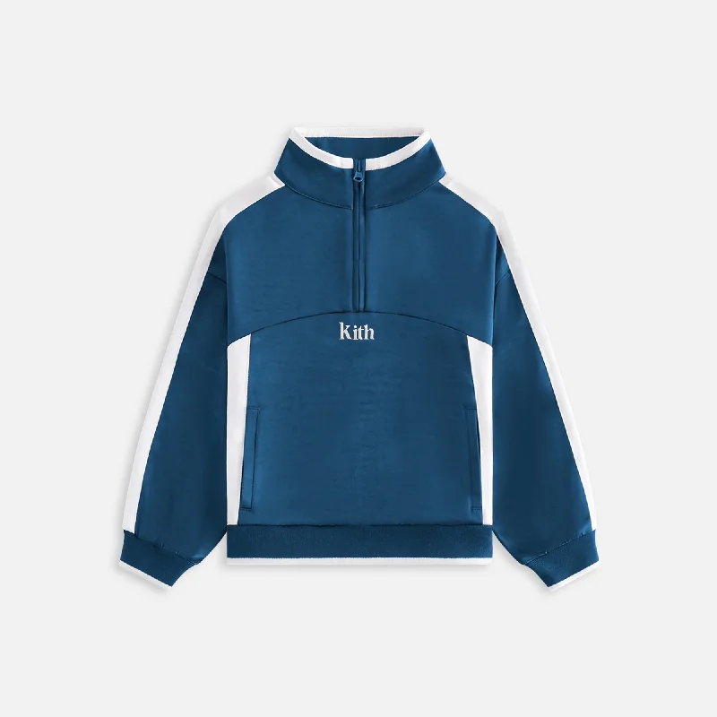 Limited Time Discount Kith Kids Blocked Satin Track Quarter Zip - Soul