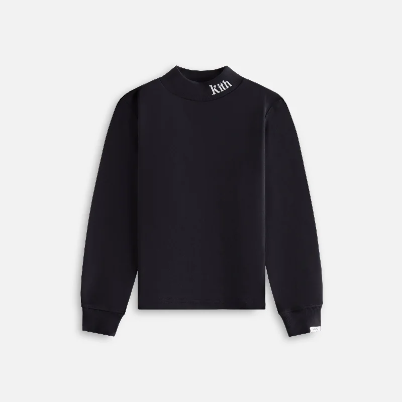 Year-End Sale Kith Kids Classic Long Sleeve Mock Neck Tee - Black