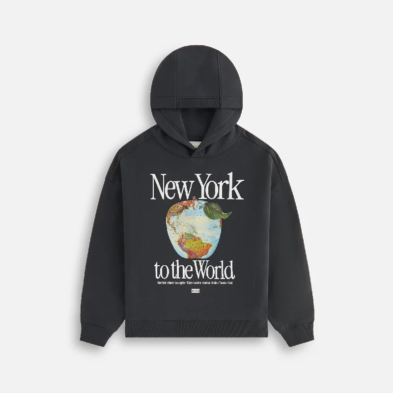 The Best Prices Kith Kids New York to the World Apple Globe Hoodie - Black