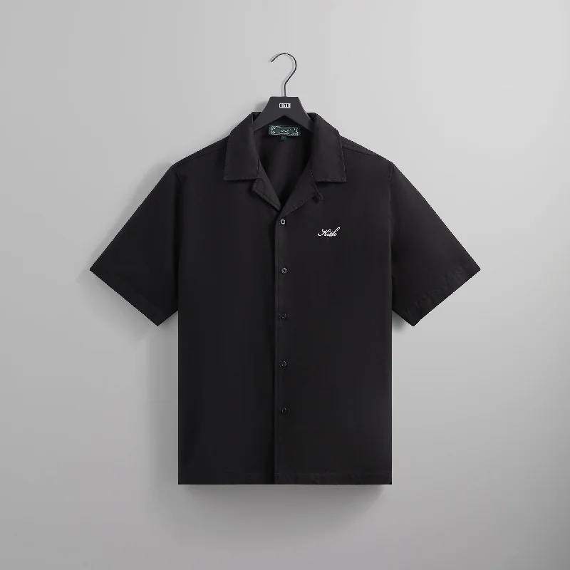 Price Smash Kith Silk Cotton Thompson Camp Collar Shirt - Black