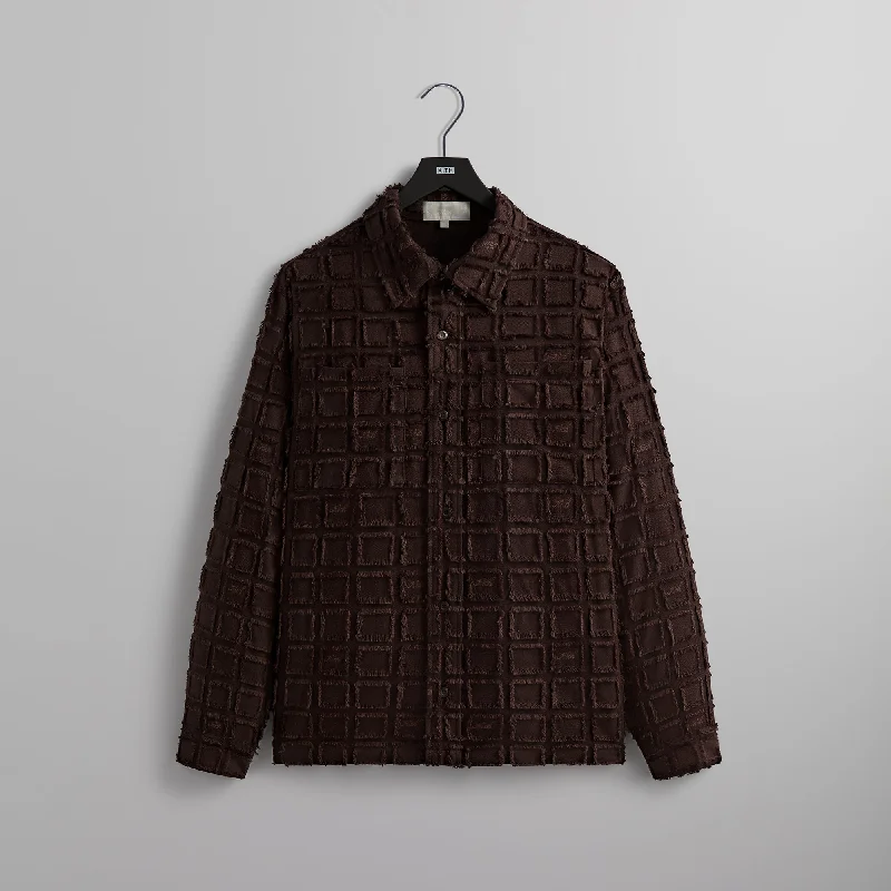 Kith Fils Coupe Check Boxy Collared Overshirt - Kindling