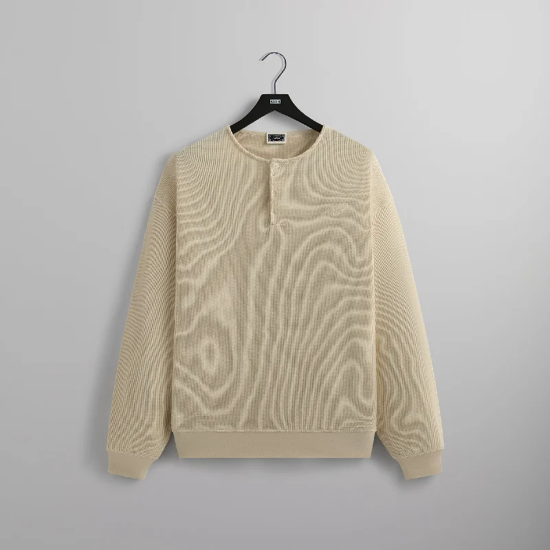 Kith Micro Waffle Colby Pullover - Sandrift