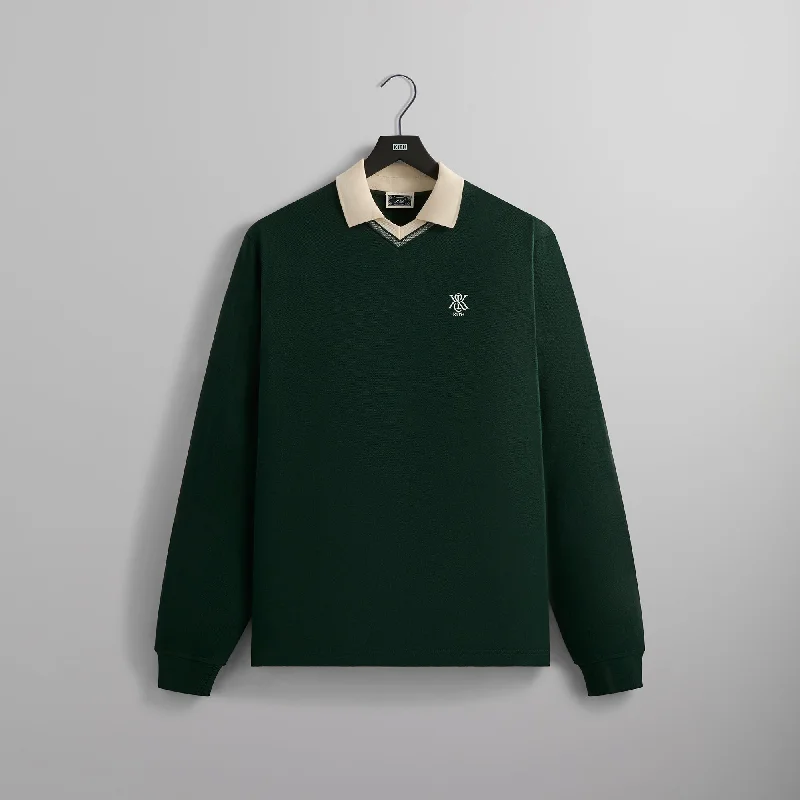 Limited Quantity Kith Pique Long Sleeve Tap In Polo - Stadium