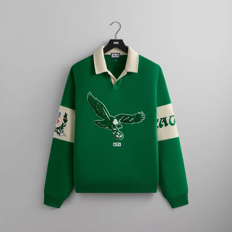Instant Discount Kith & '47 for the NFL: Eagles Nelson Collared Pullover - Parrot