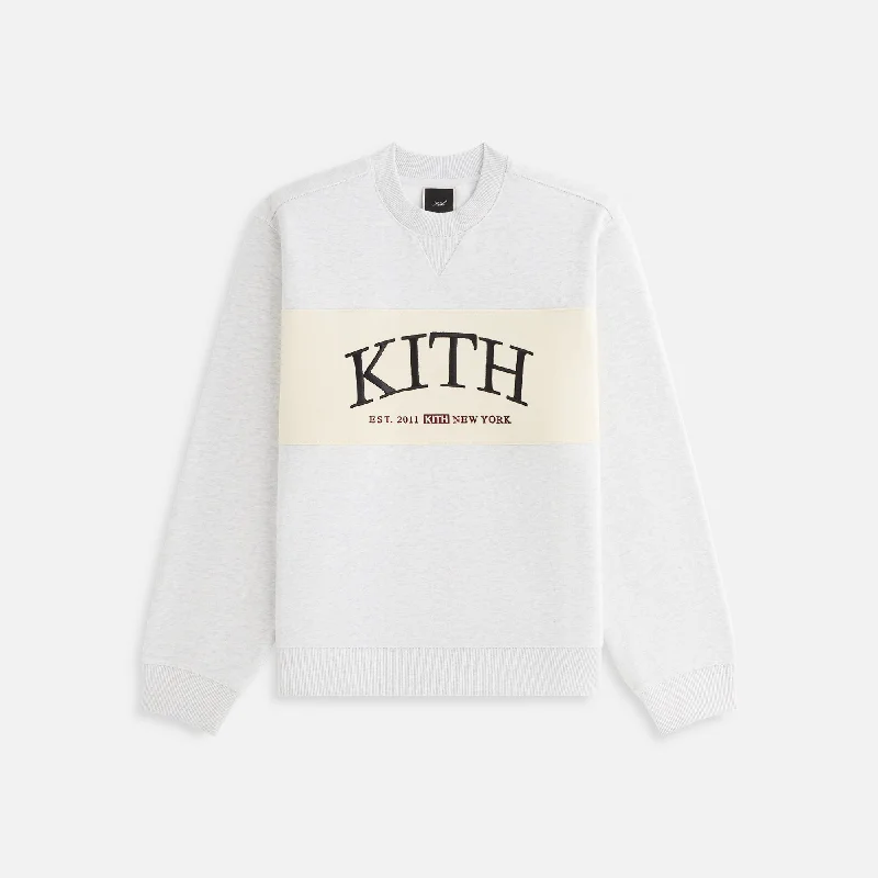 Kith Women Ashwin Panelled Crewneck - Light Heather Grey