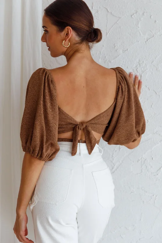 Customer Appreciation Sale Maddi Tied Back Bodysuit Mocha