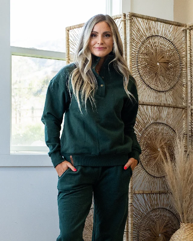 Instant Discount NEW! Ampersand Ave Never Better Snap Up Sweatshirt - Forest Green