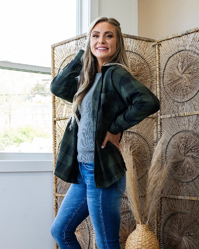 Overstock NEW! Devri Oversized Plaid Flannel - Hunter Green