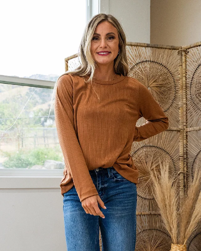 Super Bargain NEW! Jessica Textured Crewneck Top - Butterscotch