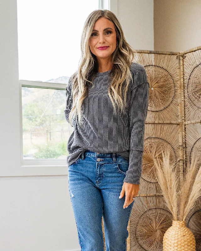 Price Fest NEW! Leilani Corded Top - Charcoal