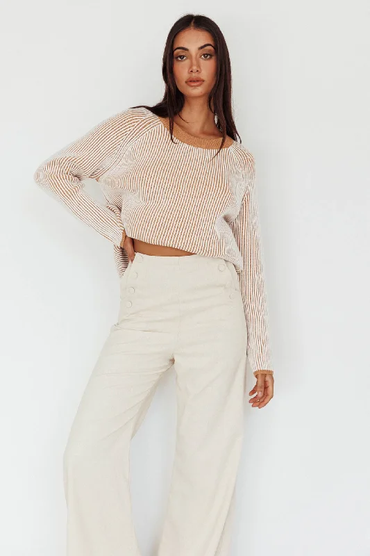 Loyalty Reward Trafalgur Ribbed Knit Sweater Camel