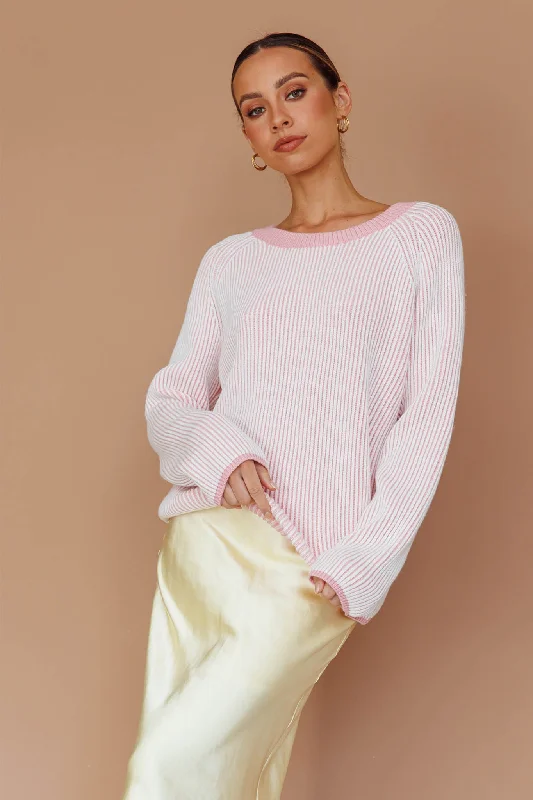 The Best Prices Trafalgur Ribbed Knit Sweater Pink
