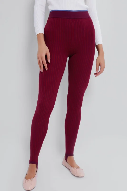 Burgundy Aero Stirrup Legging