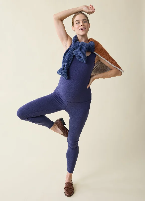 Deal Explosion Maternity Full Length Active Unitard Romper 2-Pack Bundle Black Navy