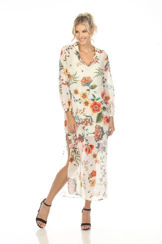 Best Bargains Johnny Was Ardella Puff Sleeve Swim Cover-Up Maxi Dress Plus Size CSW3823BM