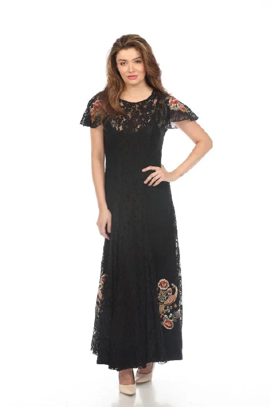 Instant Savings Johnny Was Biya Black Cloe Lace Embroidered Maxi Dress Boho Chic B37623 Instant Savings Johnny Was Biya Black Cloe Lace Embroidered Maxi Dress Boho Chic B37623