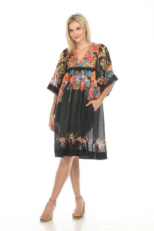 Johnny Was Black Royal Easy Swim Cover Up Dress Boho Chic CSW2623-H