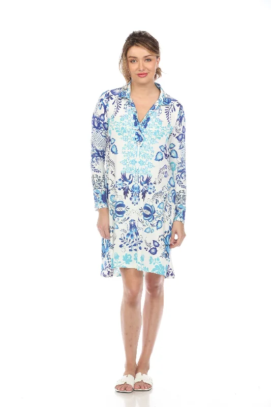 Closeout Sale Johnny Was Farrow Polo Long Sleeve Swing Dress Boho Chic T33323