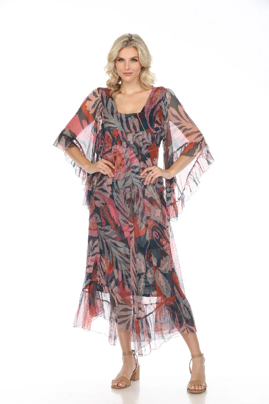 Crazy Deals Johnny Was Love Paisley Print Ruffled Maxi Dress Boho Chic L35124